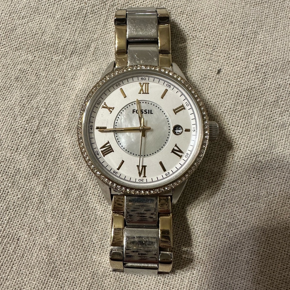 Fossil Two-Tone Roman Numeral Watch